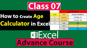 How To Create Age Calculator In Excel In Urdu Hindi Age Calculator Microsoft Excel Excel