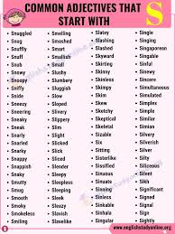 Top 400 Frequently Used Adjectives That Start With S English Study Online In 2020 Adjectives Learn English Common Adjectives