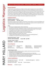 Logistics manager resume template text format summary. Logistics Manager Cv Template Example Job Description Supply Chain Manager Delivery Of Goods C