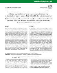 Medicamentos garantizados y a tiempo. Pdf Clinical Implications Of Enterococcus Faecalis Microbial Contamination In Root Canals Of Devitalized Teeth Literature Review