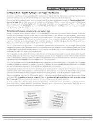 the resume the difference between a