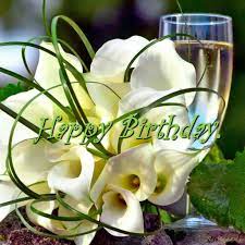 Happy Birthday Calla Lily White Bouquet White Lilies