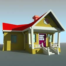 3d Model Cartoon House 2 Cartoon House House 3d Model 3d Model
