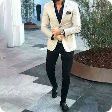 Even in midsummer, a white suit should never be worn to an evening wedding. Ivory Prom Suits Men Suits Groom Wedding Tuxedos Costume Homme Maraige Evening Party 2piece Slim Fit Terno Mascul Mens Fashion Classy Suit Fashion Mens Outfits