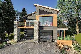 Modern 2 car garage with apartment | lone tree. Tiny In Size But Big On Looks This Contemporary House Plan Has An Ultra Modern Facade All The Carriage House Plans Contemporary House Plans Modern House Plans