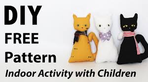 Diy Free Pattern Mimi Cat Doll Indoor Activity With Children Youtube In 2020 Indoor Activities Cat Doll Free Pattern