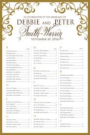 Fancy Border Table Plan Seating Chart Scroll
