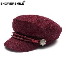 Showersmile Women Newsboy Caps Hat Burgundy Flat Caps Female Casual Captain Hats Ladies Designer Autumn Baker Boy Caps Black Women S Newsboy Caps Aliexpress