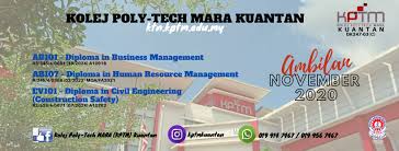 Jalan 7/91, taman shamelin perkasa, cheras, 56100, kuala lumpur. Kolej Poly Tech Mara Kptm Kuantan Videos Facebook