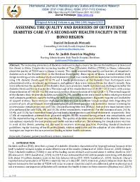 PDF) ASSESSING THE QUALITY AND BARRIERS OF OUTPATIENT DIABETES CARE AT A  SECONDARY HEALTH FACILITY IN THE BONO REGION