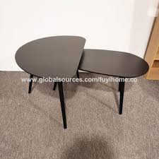 Made of decorative laminate, engineered wood and metal. China Modern Nordic Style Arch Wooden Coffee Table Set For Living Room End Table Black Tea Table Ova On Global Sources Living Room Table Tea Table End Table