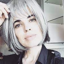 Hairstyles for women over 50 with bangs tapered short haircut. 8 Foxy Women Who Dared To Go Gray Grey Hair Styles For Women Grey Bob Hairstyles Grey Hair With Bangs
