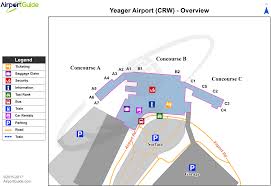 Location and owner coordinates and elevation local time tower runways fuel; Yeager Airport Kcrw Crw Airport Guide