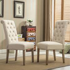 ( 0.0) out of 5 stars. Roundhill Furniture Habit Solid Wood Tufted Parsons Dining Chair Tan Set Of 2 Walmart Com Walmart Com