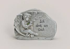 Details Zu Engel Mit Spruch Auf Grabstein 13 5cm Grabschmuck Grabdeko Grabstein Gedenkstein Gedenksteine