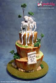 Take a listen to this beautiful song. 3 Tier Till Death Do Us Part Wedding Cake With Skeleton Couple Topper Yeners Way