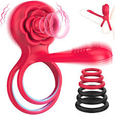 Anello Vibrante per il Pene Sex Toys - 3 en 1 Vibratoreper Uomo con 6  Cockrings Sex