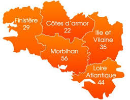 It is composed of 4 districts (arrondissements. Carte Des Departements Bretons Bretagne France Brittany