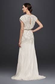 Beaded Sheath Wedding Dress With Blouson Bodice Wedding Dresses 16 Wedding Dress Stylish Wedding Dresses