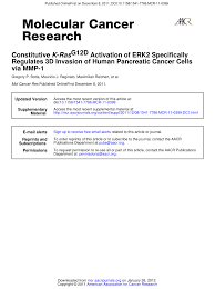 Check spelling or type a new query. Pdf Constitutive K Ras G12d Activation Of Erk2 Specifically Regulates 3d Invasion Of Human Pancreatic Cancer Cells Via Mmp 1