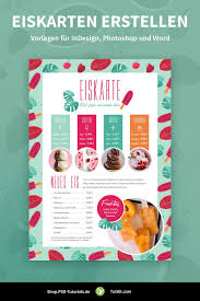 Eiskarten Erstellen Vorlagen Fur Indesign Photoshop Und Word Eiskarte Speisekarten Design Vorlagen