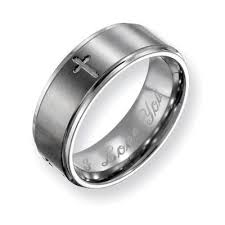 Men S 8 0mm Engraved Titanium Cross Wedding Band 27 Characters Zales Titanium Wedding Band Mens Titanium Wedding Rings Titanium Wedding Band