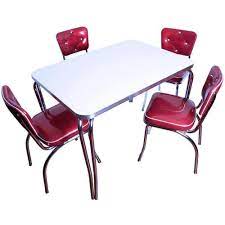 Walnut burl deco dining suite c. Retro Table And Chair Set