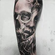 Un dessin de tatouage de manche avec une thématique de crâne. Epingle Sur Tatouages