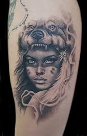 Pin By Adiel Redondo On Tatuajes Wolf Girl Tattoos Headdress Tattoo Indian Girl Tattoos