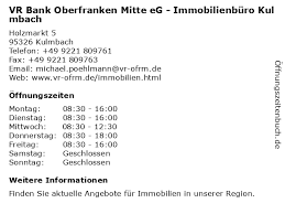 Hallo 👋🏻, ich bin der louis. á… Offnungszeiten Vr Bank Oberfranken Mitte Eg Immobilienburo Kulmbach Holzmarkt 5 In Kulmbach