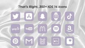 350 Iphone Ios 14 App Lavender Icons Pack White Aesthetic Violet Background Social Media Phone Ios14 Personalised Home Screen Widget Homescreen App Icon Icon