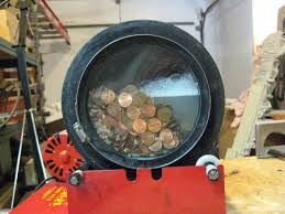pennies in a rock tumbler
