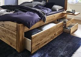 Die matratz für dieses bett beinhaltet sowohl die obere matratze, als auch die unterbox. Massivholzbett Mit 6 Schubladen 140x200 54 Cm Eiche Geolt Kopfteil Mit Polster Anthrazit Casade Mobila