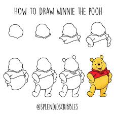 Winnie the poohwinnie the pooh, winnie, pooh, bee, eyyore drawing. Splendid Scribbles On Instagram How To Draw Winnie The Pooh This Was Requested By Someone S Winnie The Pooh Drawing Easy Disney Drawings Cute Easy Drawings