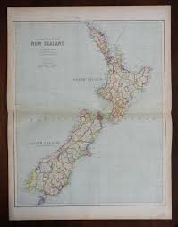 New zealand south island map. Dominion Of New Zealand North South Island 1914 Philip Son Scarce Large Map 1914 Karte Raremapsandbooks