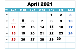 Nothing works better than a holiday calendar when it comes to planning. Free April 2021 Editable Calendar Monthly Template Images