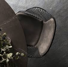 Overgaard Dyrman Wire Dining Chair In Matstone Grey Leather And Matte Black Steel Wire Dining Chairs Classic Kitchen Furniture Black Modern Furniture