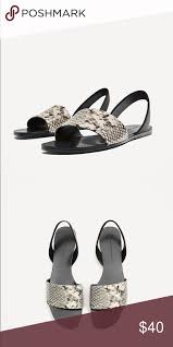Ankle Strap Zara Black Sandals Nwt Zara Snakeskin Sling Back Sandals Zara Zara Shoes Sandals