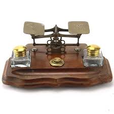 English Inkstand With Postal Scales Circa 1880