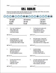 Free Cells Organelle Riddles Clues Vocabulary Review Activity From Cokerfamily6 On Teachersnotebook Com 2 Pages Use This Acti Life Science Scien