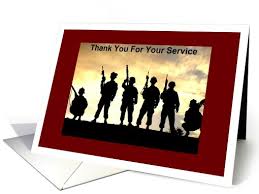 From cards that wish them a safe deployment to cards that welcome them home and all the days in between, remind them how proud you are, and how much you miss them, while they're overseas. Military Service Thank You Card From Greeting Card Universe