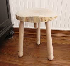 Three Legged Stool With Center Handle Seat Part Is 12 Dia Sycamore Legs Are Red Oak Stool Is 15 High Tabure Sandalye
