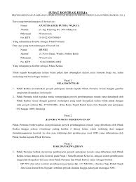 Contoh surat perjanjian kerja karyawan proyek. Surat Kontrak Kerja