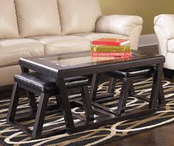 Signature Design By Ashley Kelton Coffee Table With Nesting Ottomans Big Lots Coffee Table With Stools Coffee Table And Stool Set Coffee Table