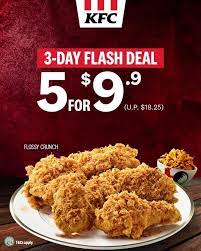 Kfc Singapore 3 Day Flash Deal 5pcs Chicken At 9 9 Promotion 12 14 Aug 2020 Kfc Chicken Boxes High Tea