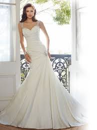 Sophia Tolli Y11562 Mynah Fit And Flare Wedding Dress With Cap Sleeves Delustered Satin Draped Wedding Dresses Bridal Dresses Fit And Flare Wedding Dress
