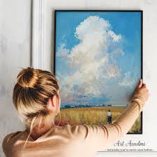 Wanderer in the Golden Fields Serene Countryside Printable Art for Home  Decor Art Academi