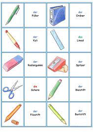 Spiele Im Deutschunterricht Memory Die Schulsachen Deutsch Unterricht Schulsachen Deutsch Lernen
