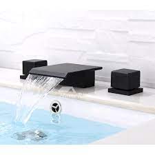 4.8 out of 5 stars. Black Bathroom Faucets 3 Hole Oil Rubbed Bronze Square Waterfall
