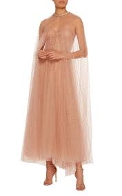 Sheer Tulle Embroidered Cape By Monique Lhuillier Now Available On Moda Operandi Casual Dress Attire Fancy Gowns Fancy Dresses